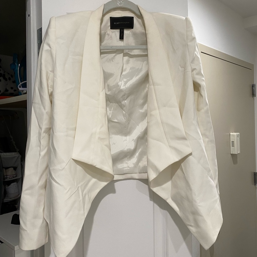 White Asymmetrical Blazer (BCBG Maxazria)